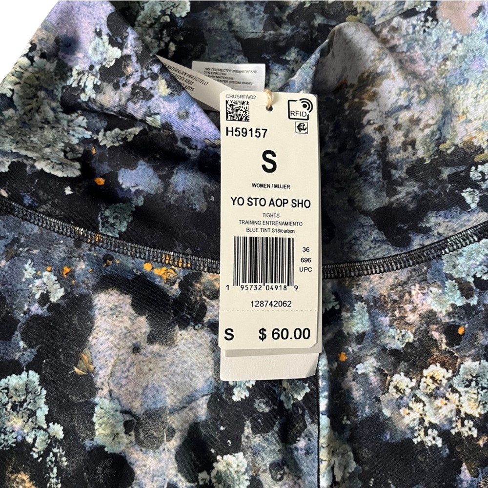 adidas Women's Athletic Shorts - Blue and Black Floral